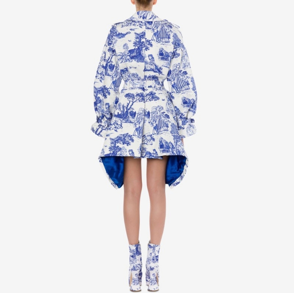 Moschino Blue Print Dress Coat - Picture 3 of 9